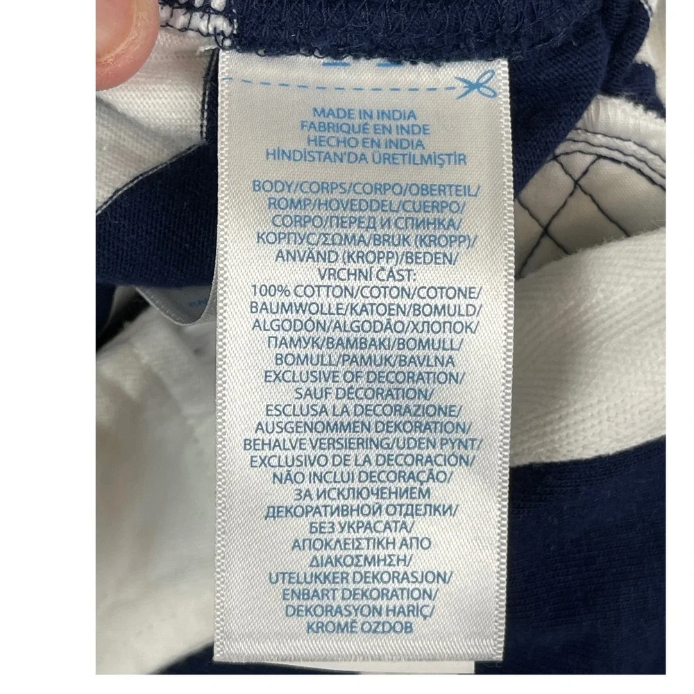 Ralph Lauren Rugby Coverall Baby 6M Navy Blue White Striped LS